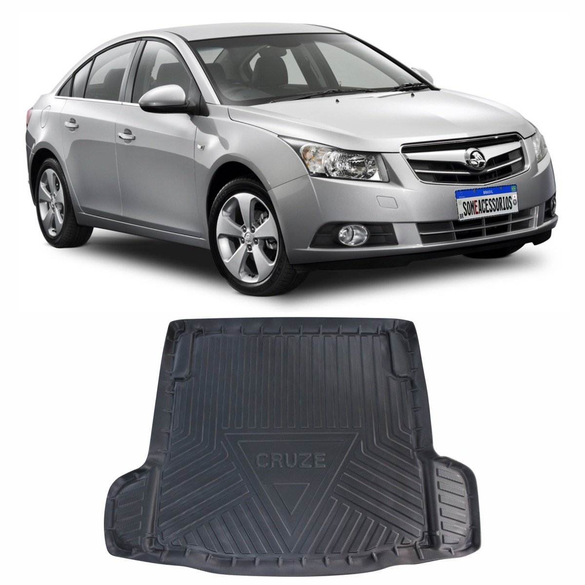 Tapete de porta-malas Chevrolet Cruze Sedan 2009 até 2019