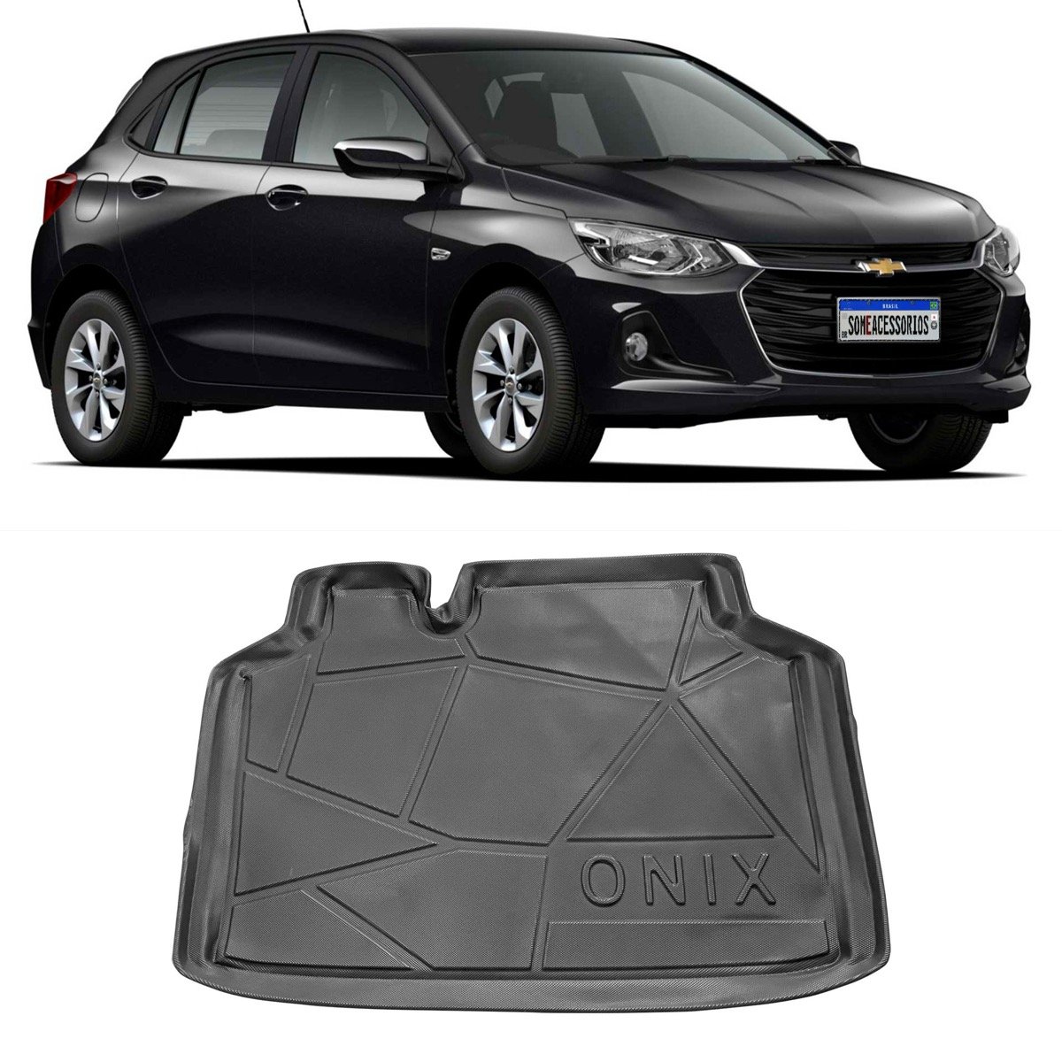 Tapete de porta-malas Chevrolet Onix Hatch 2020 até 2024