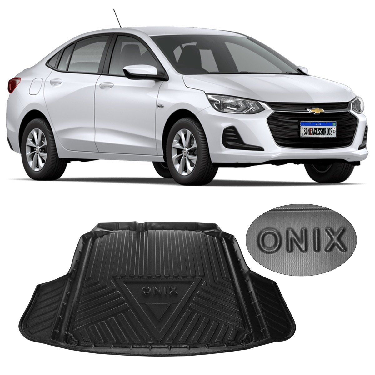 Tapete de porta-malas Chevrolet Onix Plus Sedan 2020 em diante