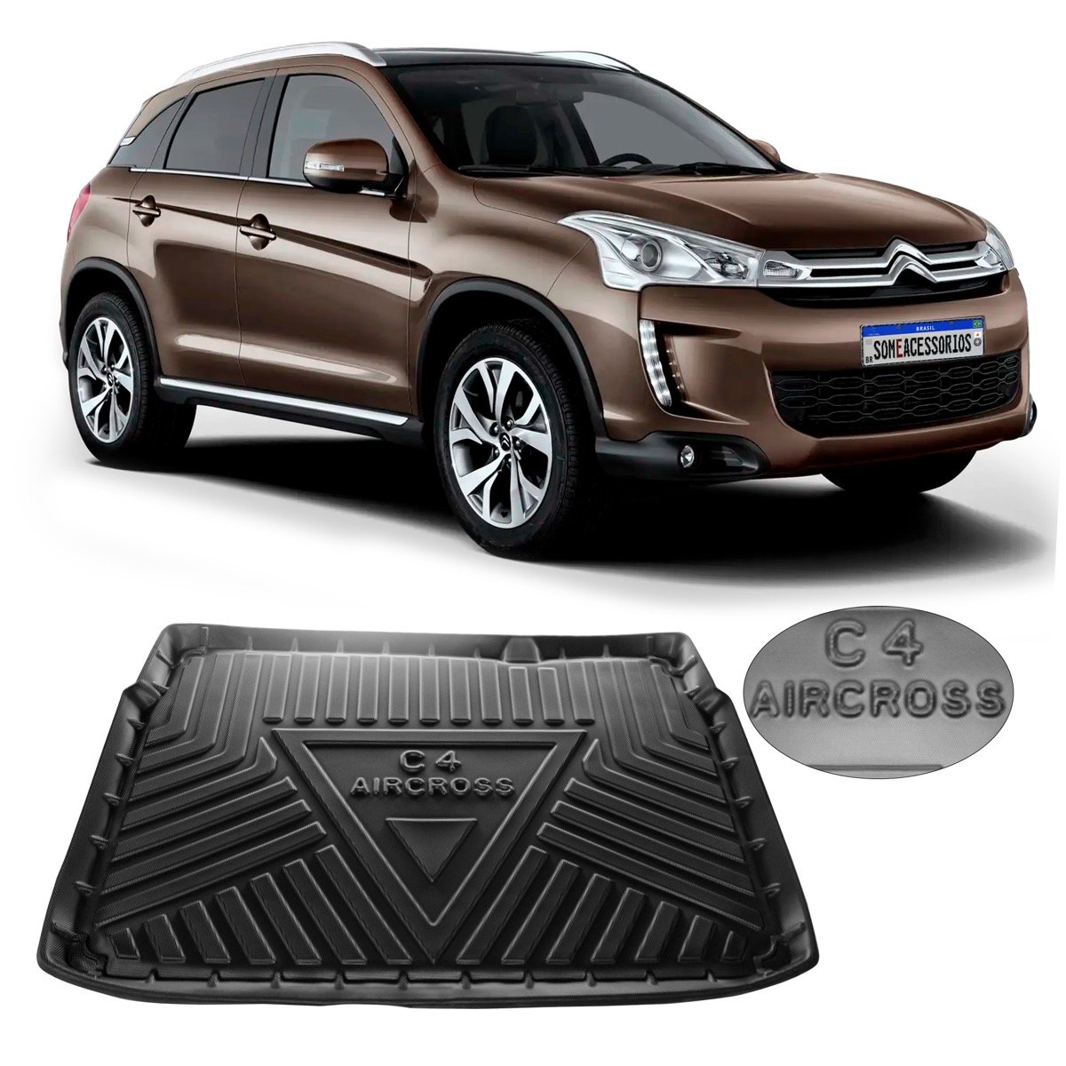 Tapete de porta-malas Citroën C4 Aircross 2018 até 2020