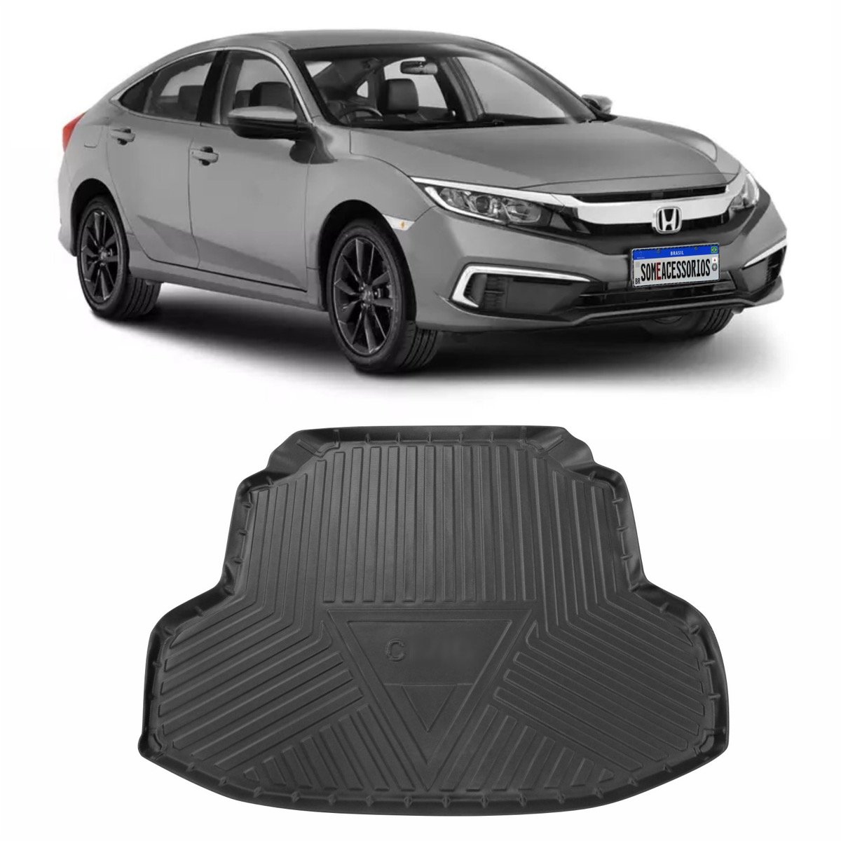 Tapete de porta-malas Honda Civic 2017 até 2021