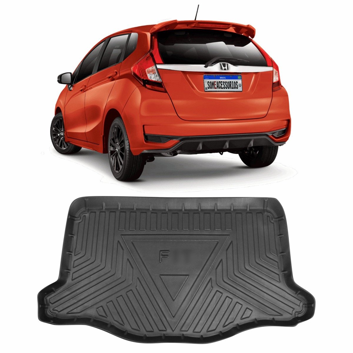 Tapete de porta-malas Honda Fit Jazz 2014 até 2020