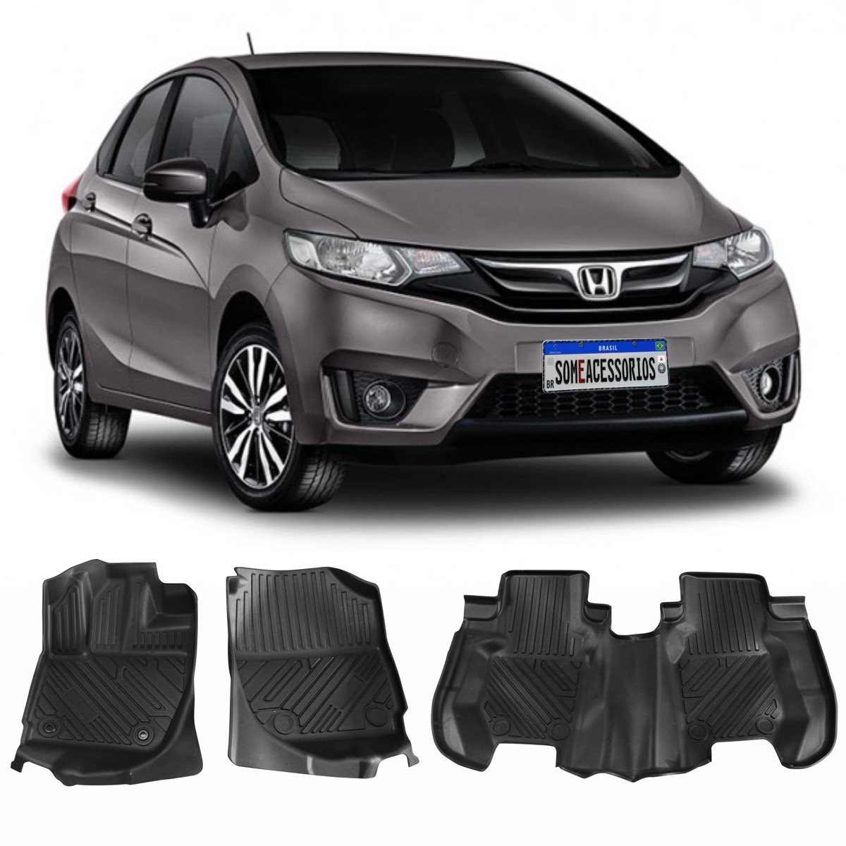 Tapete bandeja Honda Fit 2014 até 2020