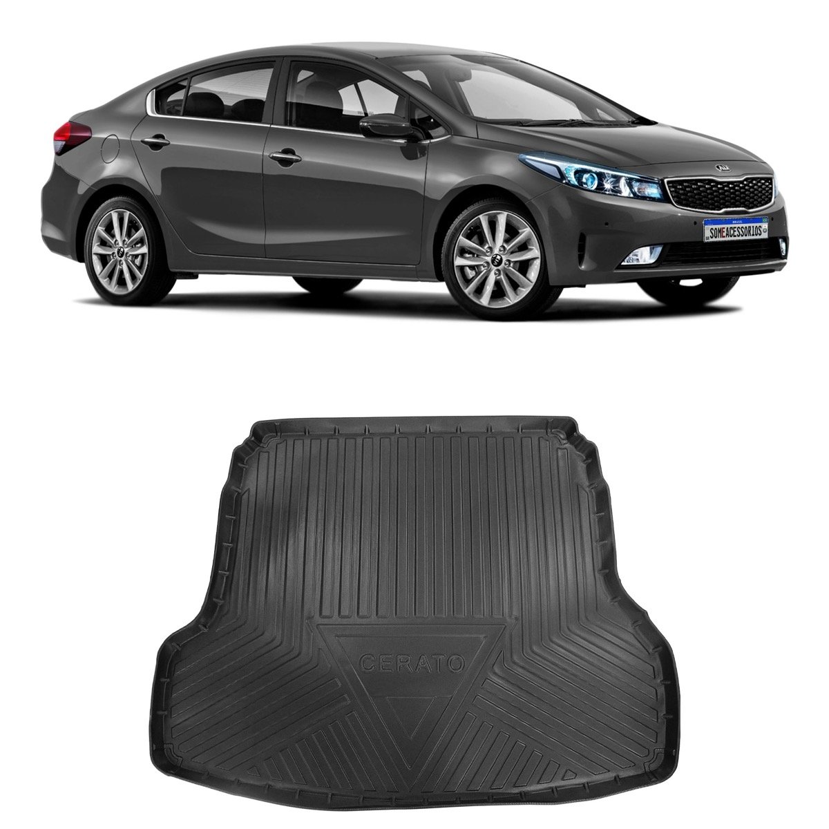 Tapete de porta-malas Kia Cerato 2015 até 2018