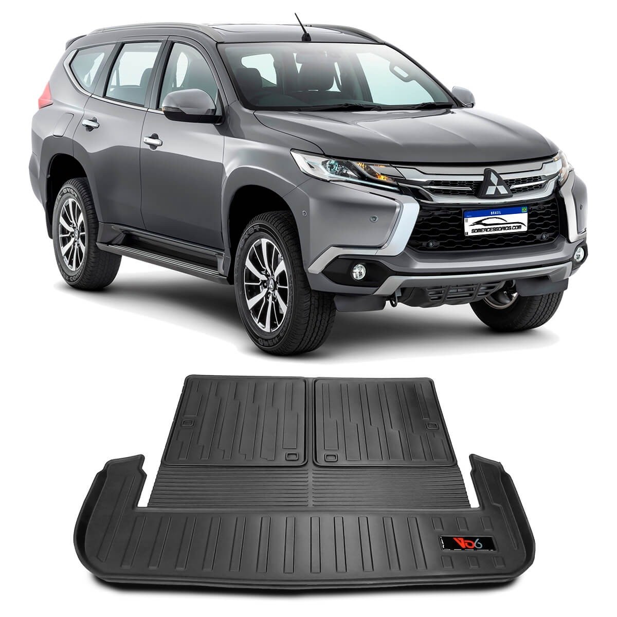 Tapete de porta-malas Mitsubishi Pajero Sport 7 lugares