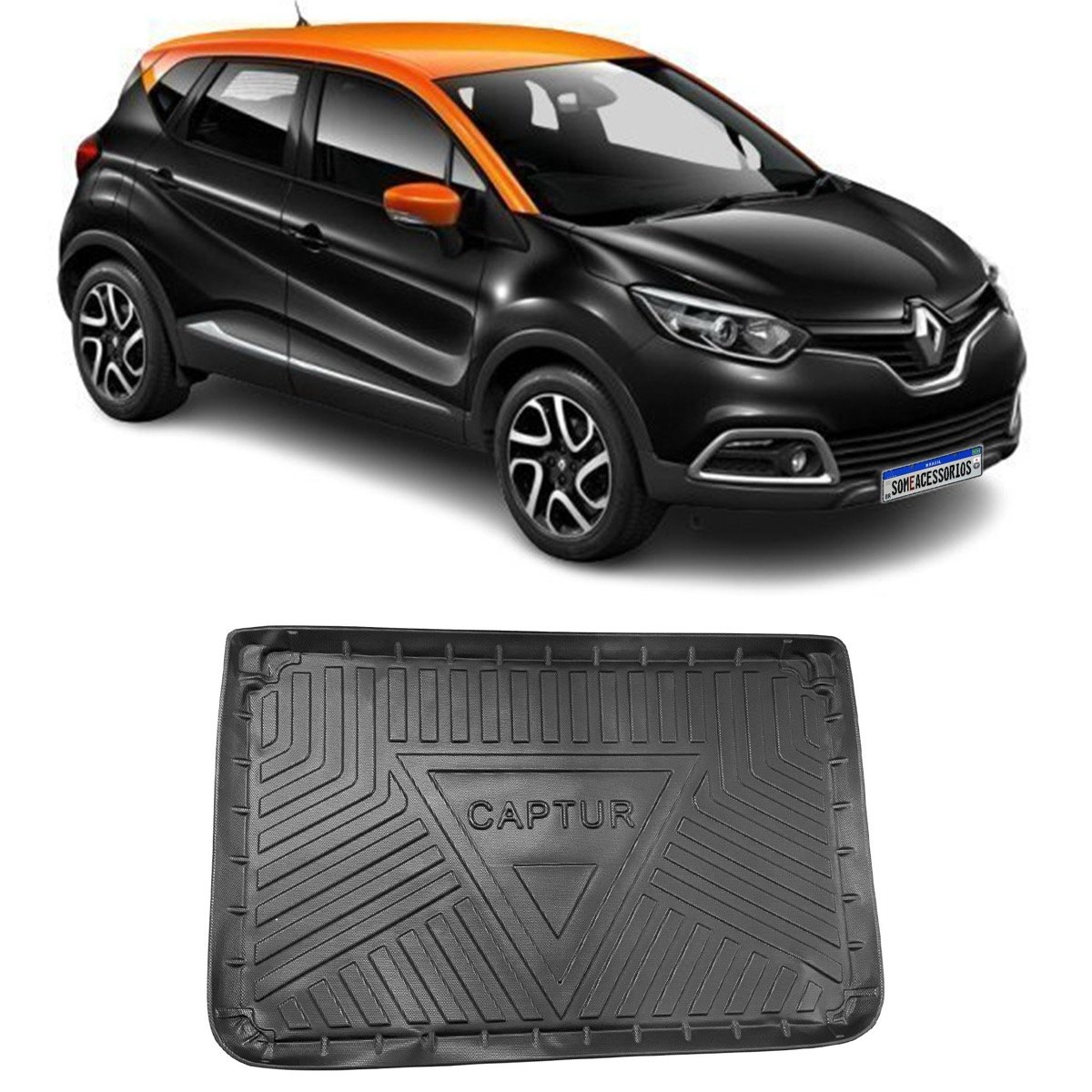 Tapete de porta-malas Renault Captur 2015 até 2024