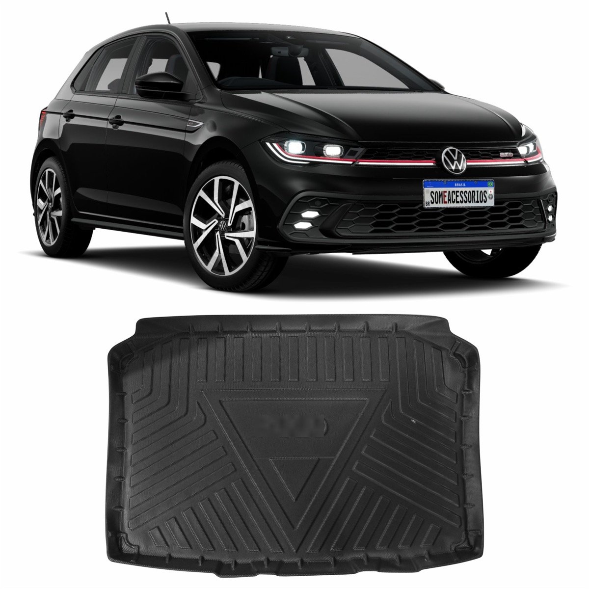 Tapete de porta-malas Volkswagen Polo Hath 2004 até 2018