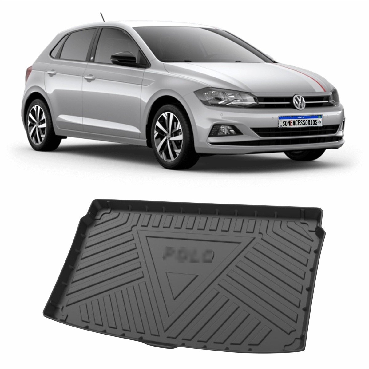 Tapete de porta-malas Volkswagen Polo Plus 2019 em diante