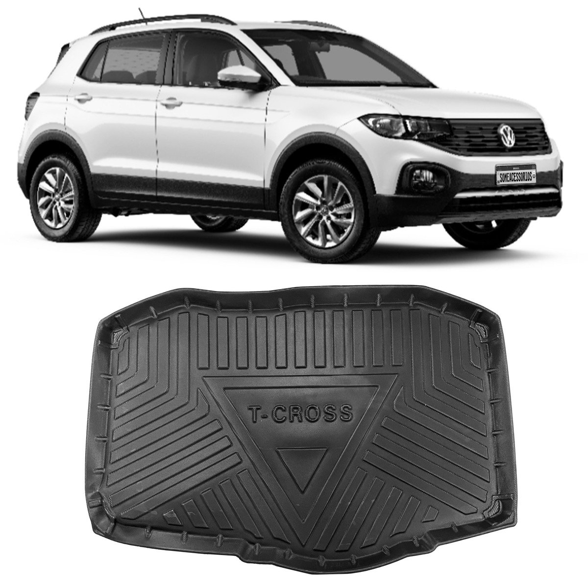 Tapete de porta-malas Volkswagen T-Cross Lower 2019 em diante