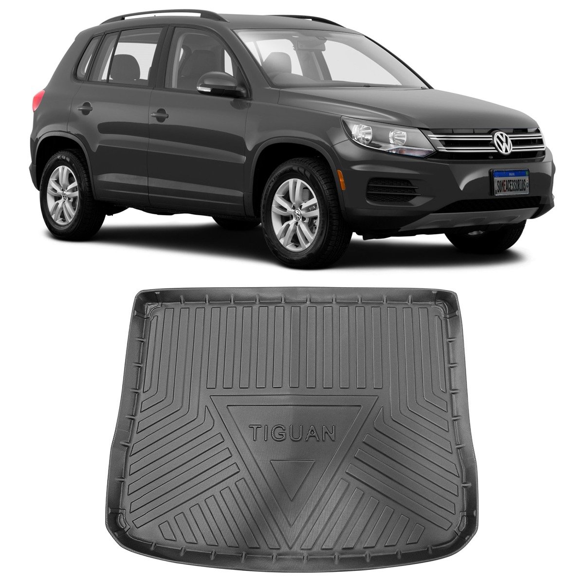 Tapete de porta-malas Volkswagen Tiguan 2012 até 2018